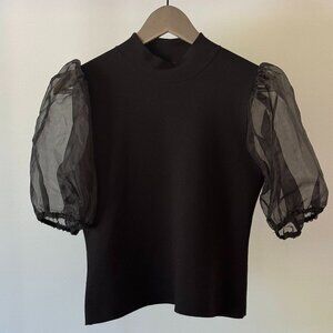 House of Harlow 1960 Organza Puff Sleeve Top Blouse